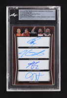 Stephen Curry / Kevin Durant / Anthony Edwards / James Harden 2024 Leaf Metal Signature Series Independence Day Exclusive The Fourth Autographs Pre-Production Proof Clear American Flag #1/1 (Leaf) at PristineAuction.com