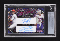 Joe Burrow / Josh Allen 2024 Leaf Vivid Football Colorful Combos Duos Autographed Pre-Production Proof Laser Gray #1/1 (Leaf) at PristineAuction.com