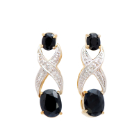 4.57 CTW Natural Sapphire & Diamonds 18K Gold Plated Earrings H-1, I3 | Estimated Value $1,249 (AMG) at PristineAuction.com