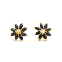 1.63 CTW Natural Sapphire & Diamonds 18K Gold Plated Designer Earrings  H-I,  I3 | Estimated Value $1,309 (AMG) at PristineAuction.com