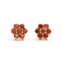 1.31 CTW Natural Garnet 18K Gold Plated Designer Earrings | Estimated Value $1,289 (AMG) at PristineAuction.com