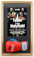 Mike Tyson Signed Custom Framed Everlast Boxing Glove Display with Tyson Holyfield Fight Poster (Tyson) at PristineAuction.com