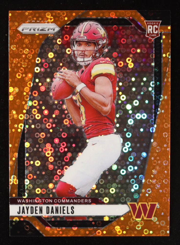 Jayden Daniels 2024 Panini Prizm Prizms Orange Disco #347 RC