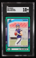 JJ McCarthy 2024 Donruss Rated Rookie Press Proof Green #303 RC (SGC 10) at PristineAuction.com