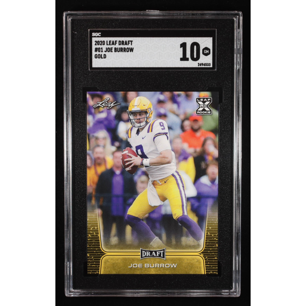 Joe Burrow 2020 Leaf Draft Gold #01 RC (SGC 10) at PristineAuction.com