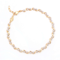 0.27 CTW Natural Diamonds 18K Gold Plated Designer Bracelet | Estimated Value $1,599 (AMG) at PristineAuction.com
