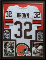 Jim Brown Custom Framed Jersey at PristineAuction.com