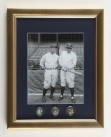 Babe Ruth & Lou Gehrig Yankees Custom Framed Photo Display With (3) Colorized Merrick Mint Statehood Quarters at PristineAuction.com