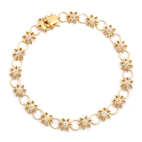 0.14 CTW Natural Diamonds 18K Gold Plated Designer Bracelet | Estimated Value $1,879 (AMG) at PristineAuction.com