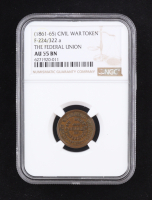 (1861-1865) Civil War Token "The Federal Union" Army & Navy F-224/322a (NGC AU55 BN) at PristineAuction.com