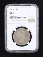 1915-D Barber Silver 50c Half Dollar (NGC AG3) at PristineAuction.com
