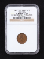 1863 Civil War Token "No Compromise with Tratiors" F-107/432a (NGC AU55 BN) at PristineAuction.com