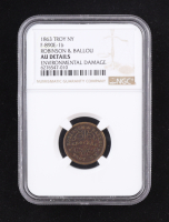 1863 Civil War Token "Robinson & Ballou - Troy, NY" F-890E-1b (NGC AU Details) at PristineAuction.com