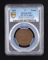 1835 HT-216 Copper "Walsh's General Store Lansingburgh, NY" Hard Times Token (PCGS F15) at PristineAuction.com