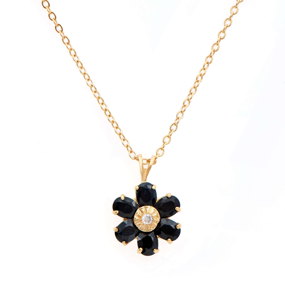 2.52 CTW Natural Sapphire & Diamonds 18K Gold Plated Designer Pendant 18 in  H-I,  I3 | Estimated Retail Value: $1,719 (AMG) at PristineAuction.com