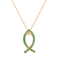 1.02 CTW Natural Green Agate 18K Gold Plated Designer Pendant 18 in | Estimated Retail Value: $1,699 (AMG) at PristineAuction.com