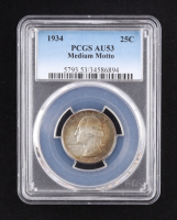 1934 Washington Silver 25c Quarter, Medium Motto (PCGS AU53) at PristineAuction.com