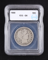 1909 Barber Silver 50c Half Dollar (ICG G6) at PristineAuction.com