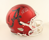 Nick Saban & Jalen Milroe Signed Alabama Crimson Tide Full Size Authentic On-Field Speed Helmet (Beckett) at PristineAuction.com