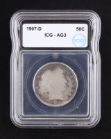 1907-D Barber Silver 50c Half Dollar (ICG AG3) at PristineAuction.com