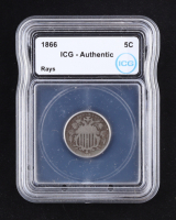 1866 Shield Nickel, with Rays (IGC Authentic) at PristineAuction.com