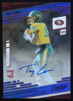 Trey Lance 2021 Prestige Xtra Points Signatures Premium Blue #204 RC at PristineAuction.com