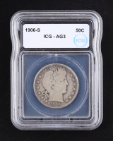 1906-S Barber Silver 50c Half Dollar (ICG AG3) at PristineAuction.com