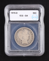 1915-D Barber Silver 50c Half Dollar (ICG G4) at PristineAuction.com