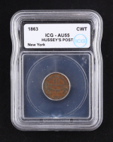 1863 Civil War Token "Hussey's Post" Exigency, NY (IGC AU55) at PristineAuction.com