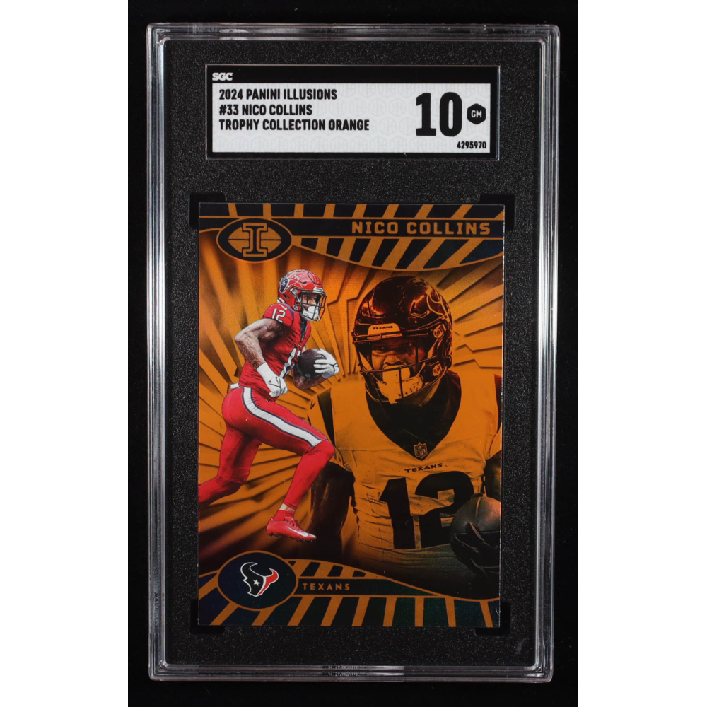 Nico Collins 2024 Panini Illusions Trophy Collection Orange #33 (SGC 10) at PristineAuction.com