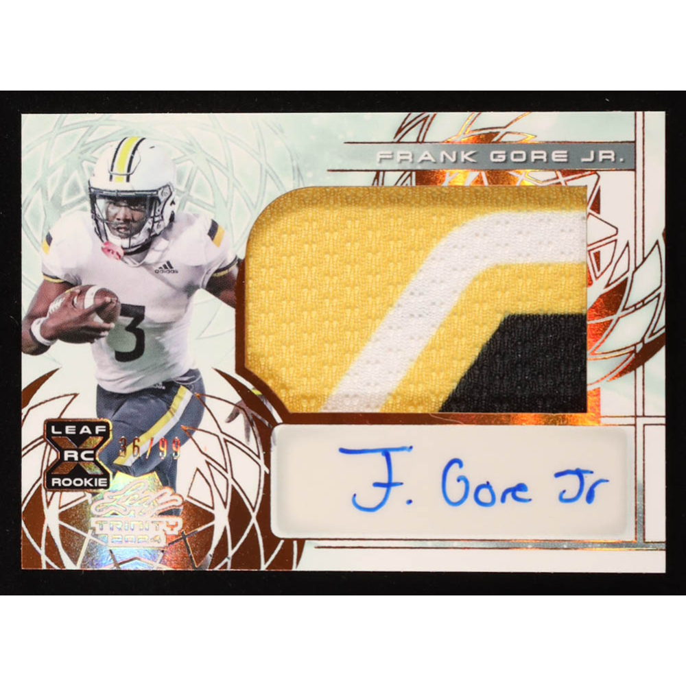 Frank Gore Jr. 2024 Leaf Trinity Patch Autographs #PAFGJ RC #36/99 at PristineAuction.com