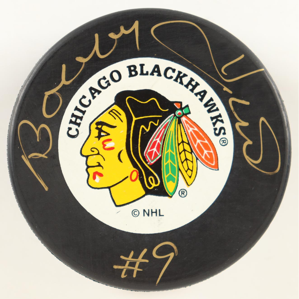 Bobby Hull Signed Blackhawks Logo Hockey Puck (Beckett) at PristineAuction.com