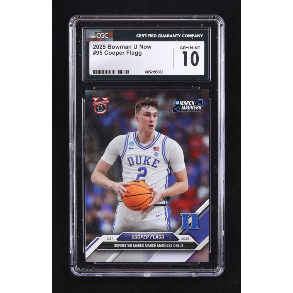 Cooper Flagg 2025 Bowman University Now #95 RC (CGC 10) at PristineAuction.com