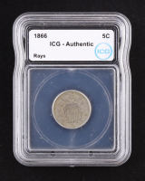 1866 Shield Nickel, with Rays (IGC Authentic) at PristineAuction.com