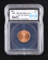 2001 Lincoln Cent "Sin City Hoard" Mint Error Broadstruck (ICG BU) at PristineAuction.com