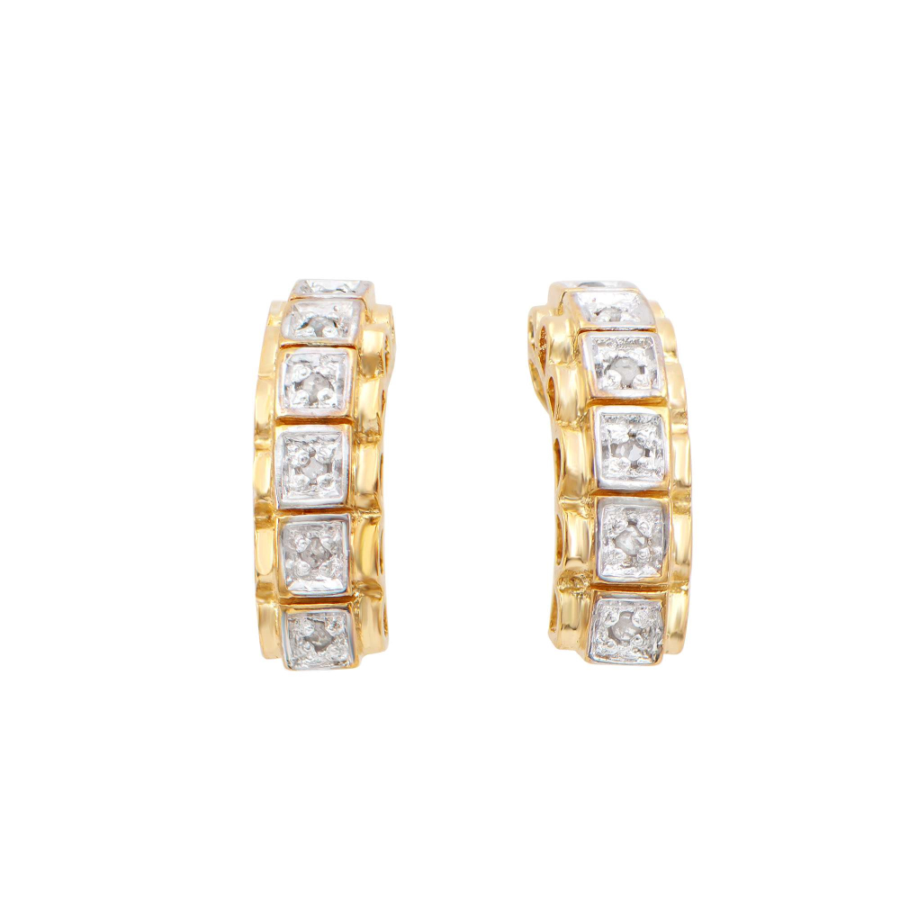 0.12 CTW Natural Diamonds 18K Gold Plated Designer Earrings | Estimated Retail Value: $1,289 (AMG) at PristineAuction.com