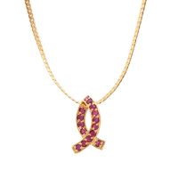 1.02 CTW Natural Ruby 18K Gold Plated Designer Pendant 16" | Estimated Retail Value: $1,689 (AMG) at PristineAuction.com