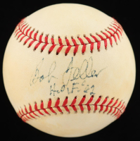 Bob Feller Signed OAL Baseball Inscribed "H.O.F. 62" (Beckett) at PristineAuction.com