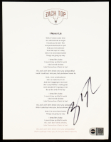 Zach Top Signed "I Never Lie" 8.5x11 Lyric Sheet (SWAU) at PristineAuction.com