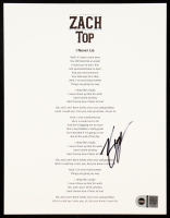 Zach Top Signed "I Never Lie" 8.5x11 Lyric Sheet (SWAU) at PristineAuction.com