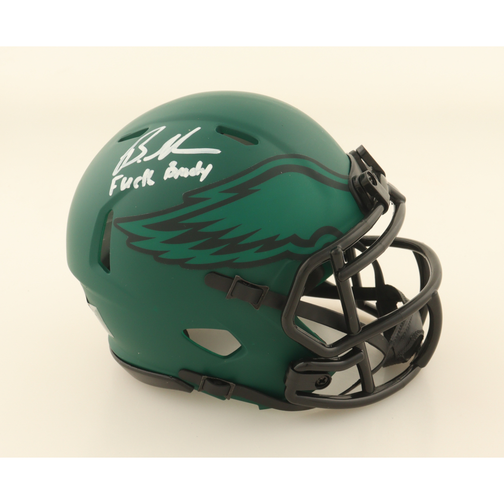 Brandon Graham Signed Eagles Rave Alternate Speed Mini Helmet Inscribed "F*** Brady" (Beckett) at PristineAuction.com