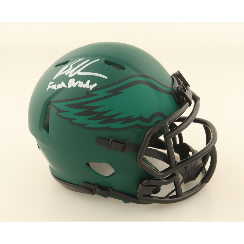 Brandon Graham Signed Eagles Rave Alternate Speed Mini Helmet Inscribed "F*** Brady" (Beckett) at PristineAuction.com