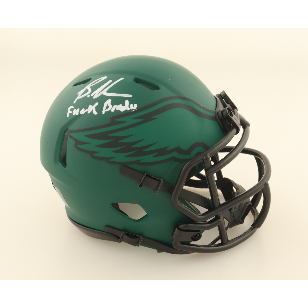 Brandon Graham Signed Eagles Rave Alternate Speed Mini Helmet Inscribed "F*** Brady" (Beckett) at PristineAuction.com