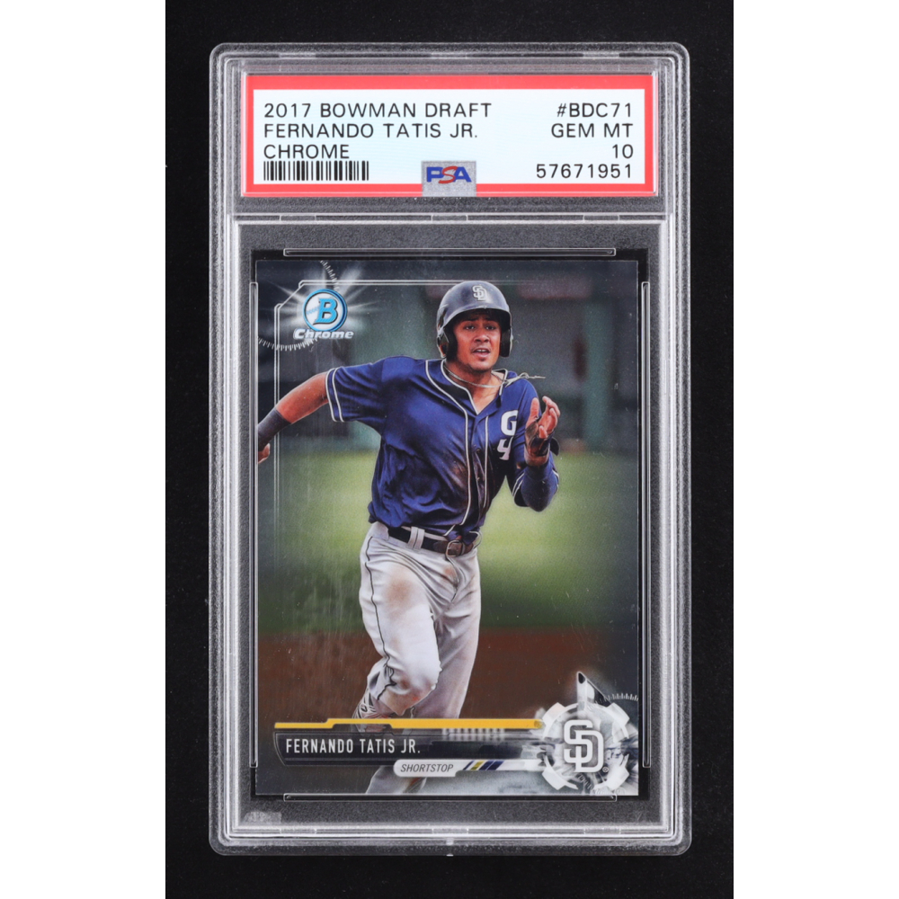 Fernando Tatis Jr. 2017 Bowman Chrome Draft #BDC71 RC (PSA 10) at PristineAuction.com