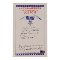 "A Proud American: The Autobiography of Joe Foss" Bookplate Signed by (6) with Joe Foss, Donna Wild Foss, Roger Conant, Bob Owens with Inscriptions (AIV) at PristineAuction.com