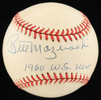 Bill Mazeroski Signed ONL Jackie Robinson 50th Anniversary Logo Baseball Inscribed "1960 W.S. Hero" (Beckett) at PristineAuction.com