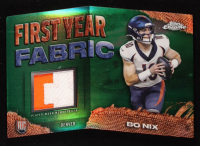 Bo Nix 2024 Topps Chrome First Year Fabrics Green #FYFBN #52/99 RC at PristineAuction.com