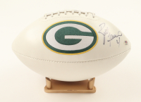Brett Favre Signed Packers Logo Football with Stand (PSA & Favre) at PristineAuction.com