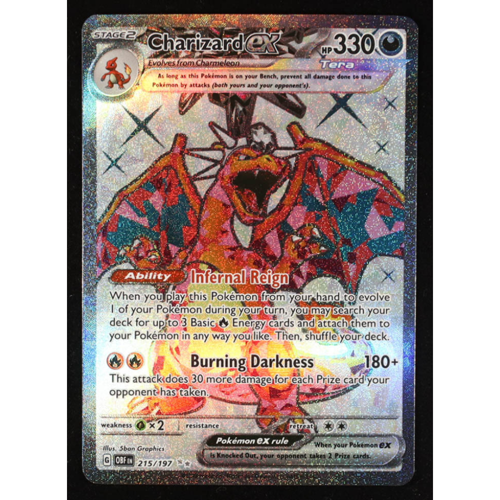 Charizard EX UR 2023 Pokemon Scarlet and Violet Obsidian Flames #215 at PristineAuction.com