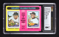 Zoilo Versalles / Willie Mays 1975 Topps #203 MVP (CSG 8) at PristineAuction.com